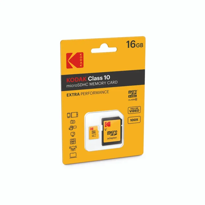 Scheda di memoria Kodak Micro SD HC 16GB Classe 10 Extra Performance con Adattatore
