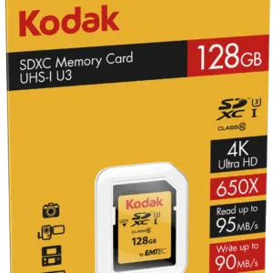 Scheda di Memoria Kodak 128GB SDXC UHS-I U3 V30